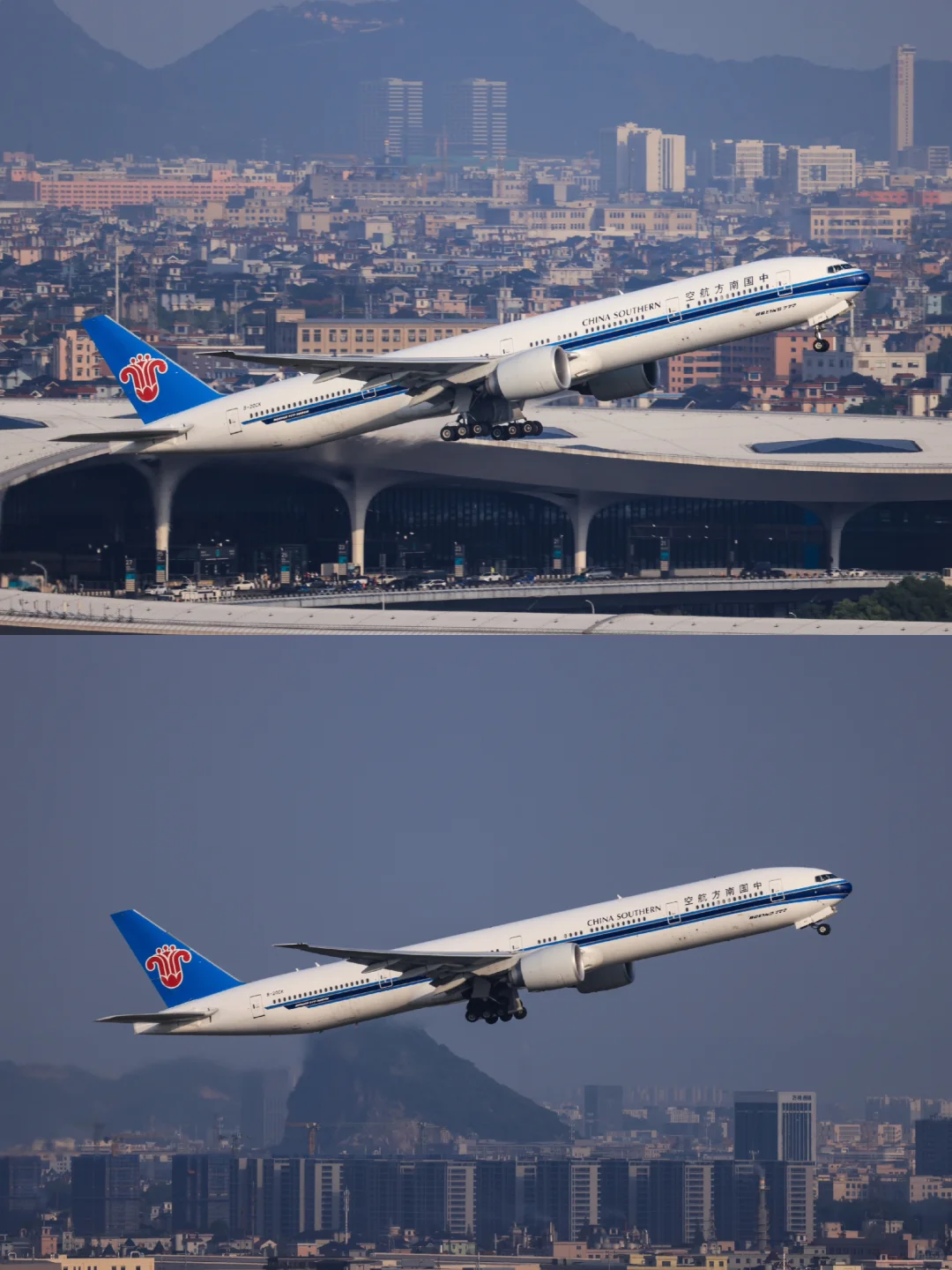 两架南航波音宽体HGH的24跑道起飞