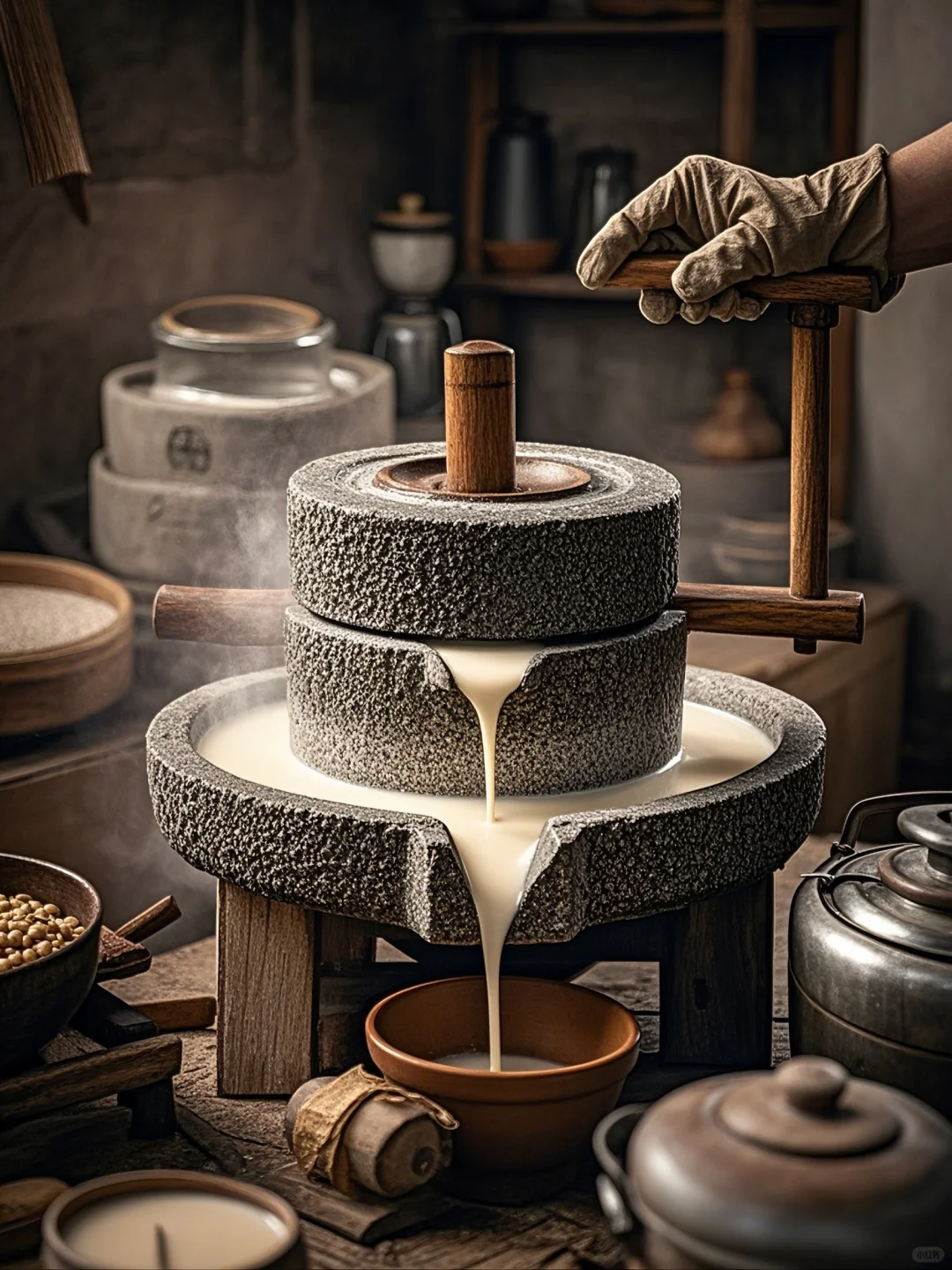 品味石磨豆浆，感受传统工艺与自然的结合。