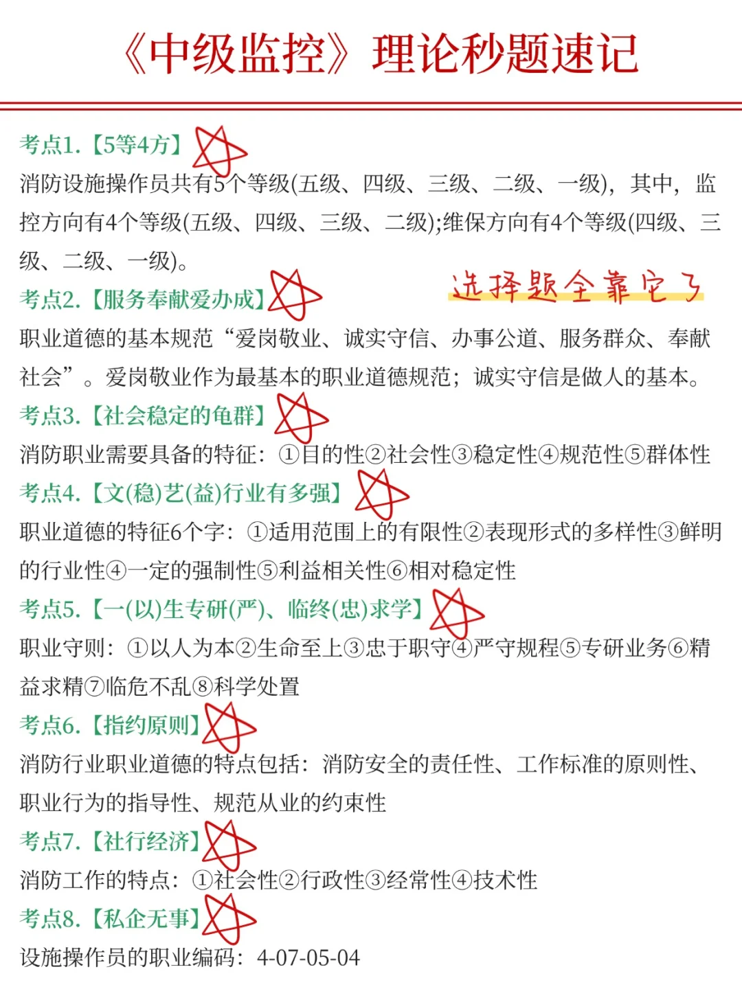 《中级监控》其实很水的，能考的就这6页纸