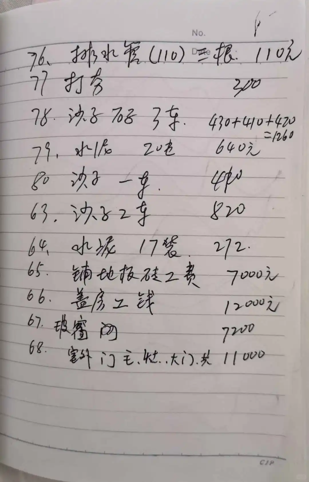 农村自建房，费用清单来啦！