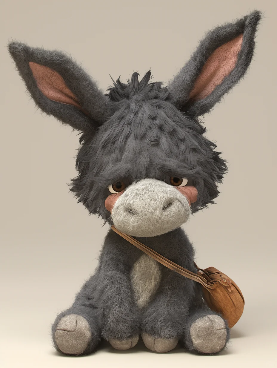 Midjourney 丨 毛绒公仔 收养这只小毛驴叭