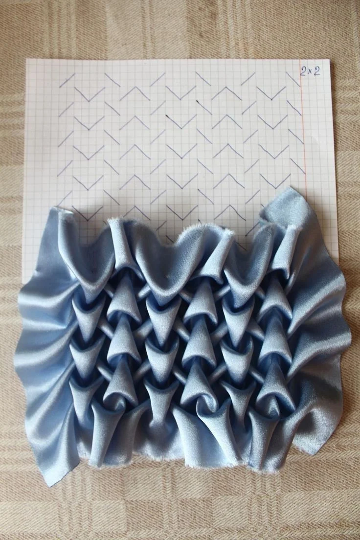 扒拉几个手工缝制褶皱的图纸