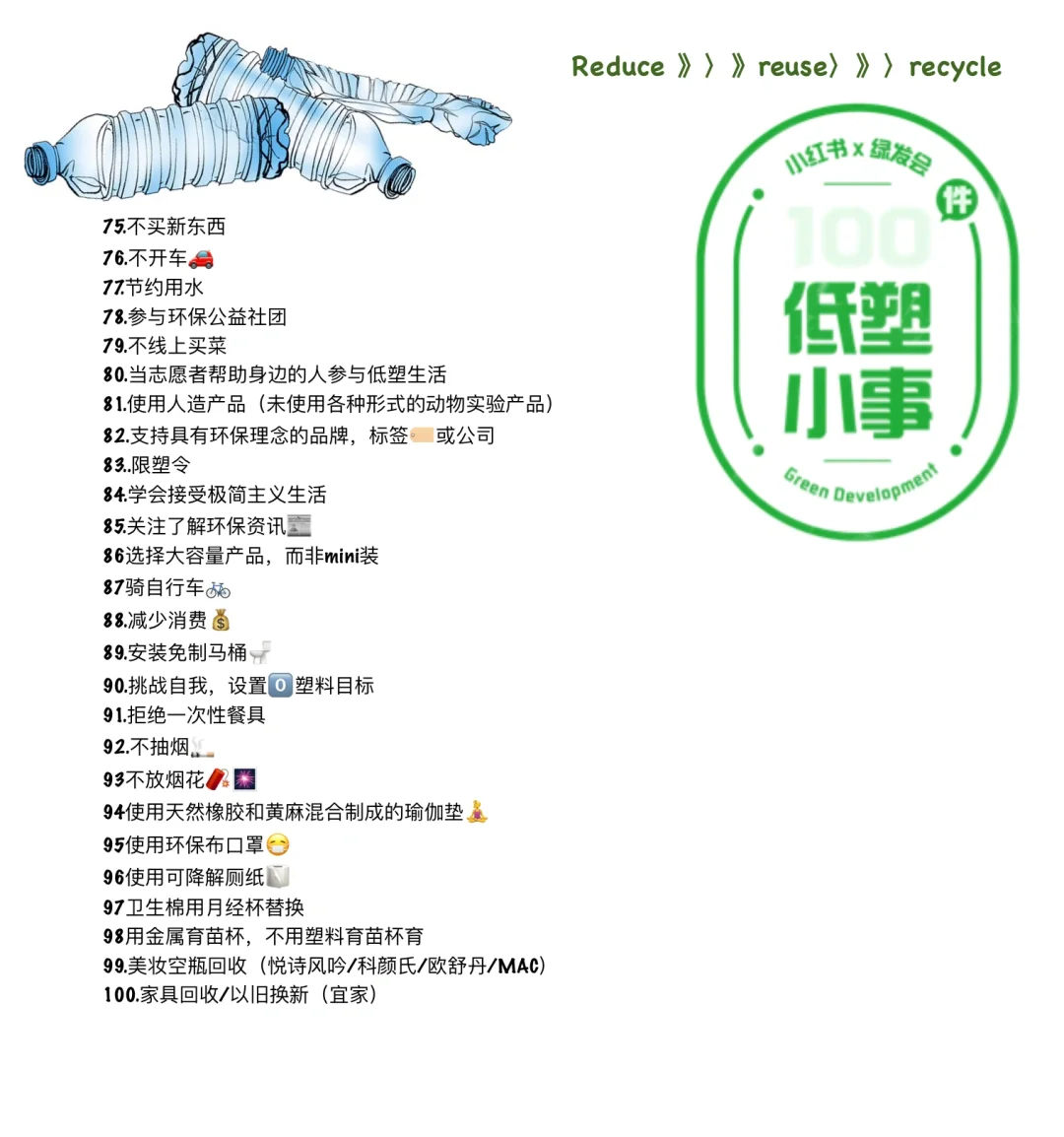 收集整理了一下大家的环保idea