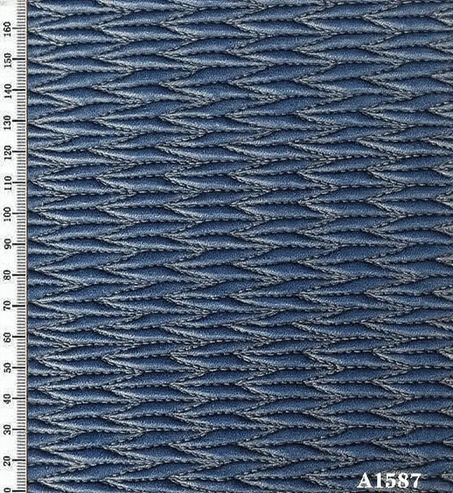 牛仔折皱压花面料你见过多少？设计师灵感！