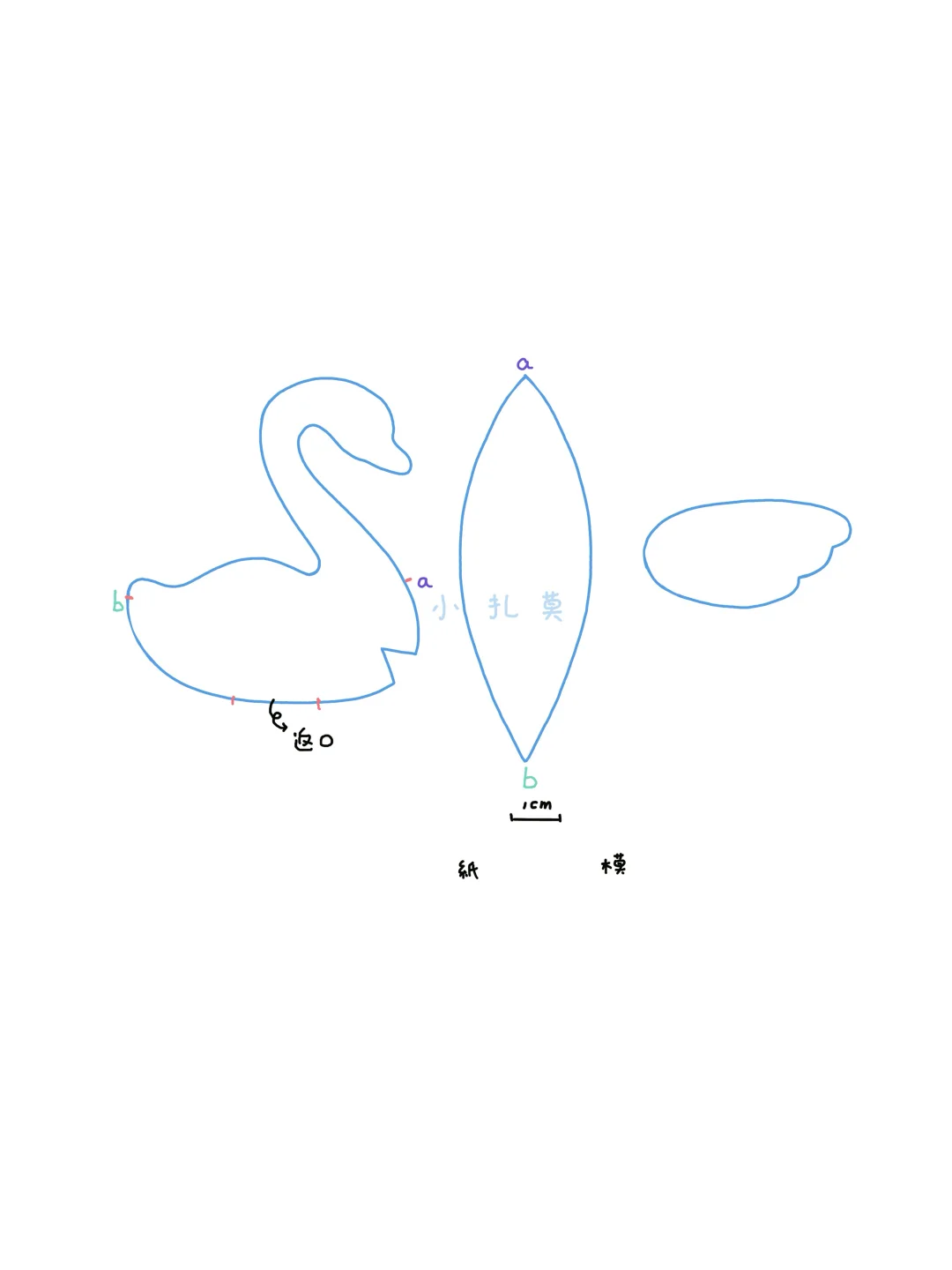 布艺：天鹅（教程纸模左滑）