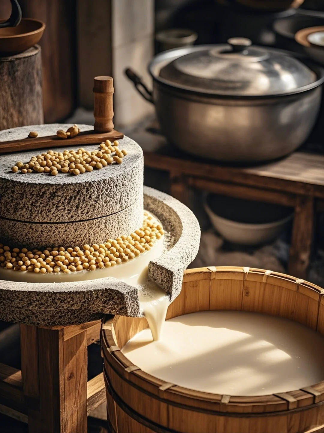 品味石磨豆浆，感受传统工艺与自然的结合。