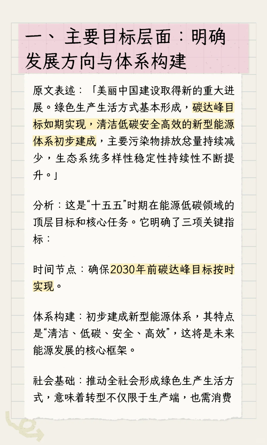 「十五五规划」中关于能源、绿色、低碳的阐