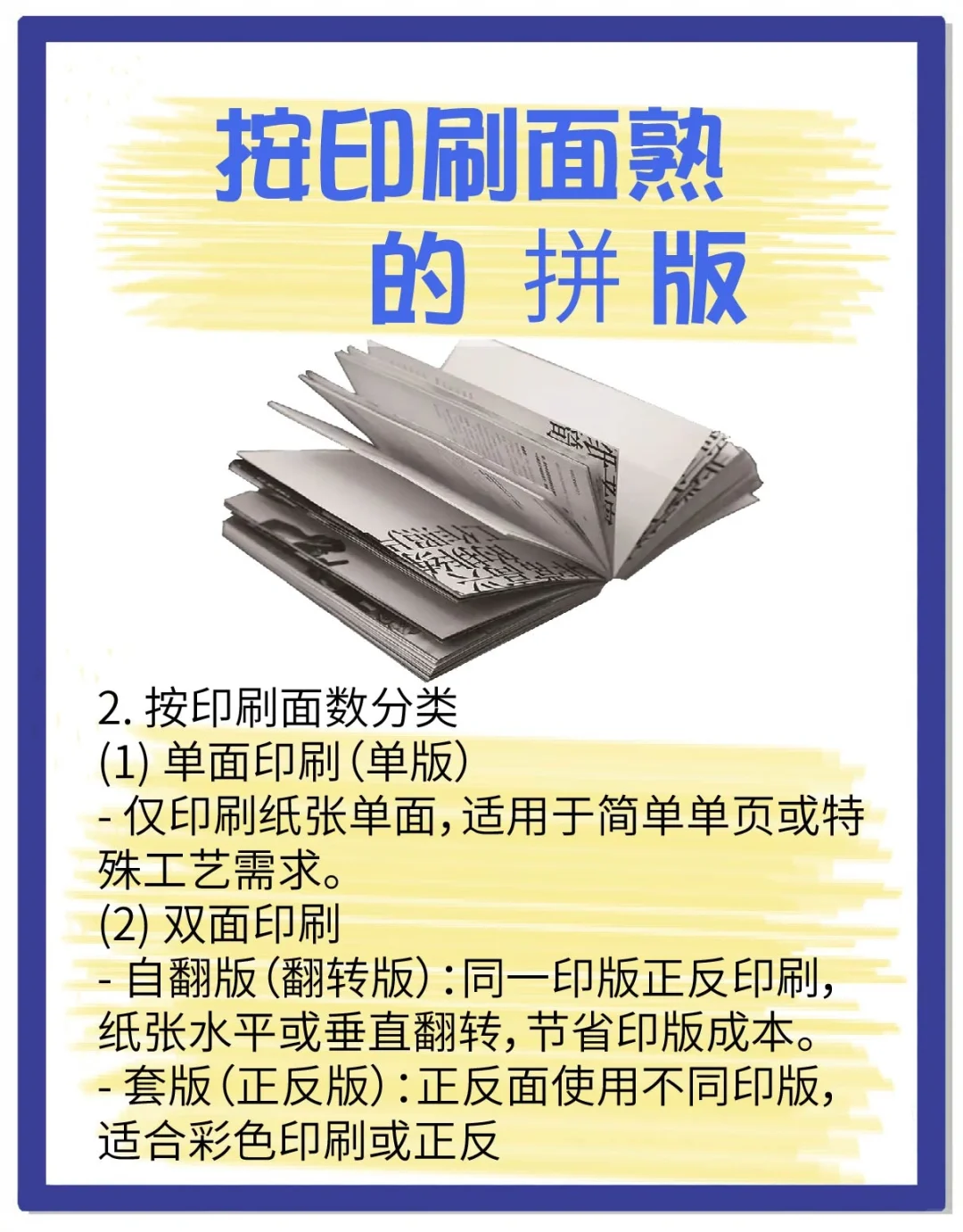 书刊印刷拼版方式