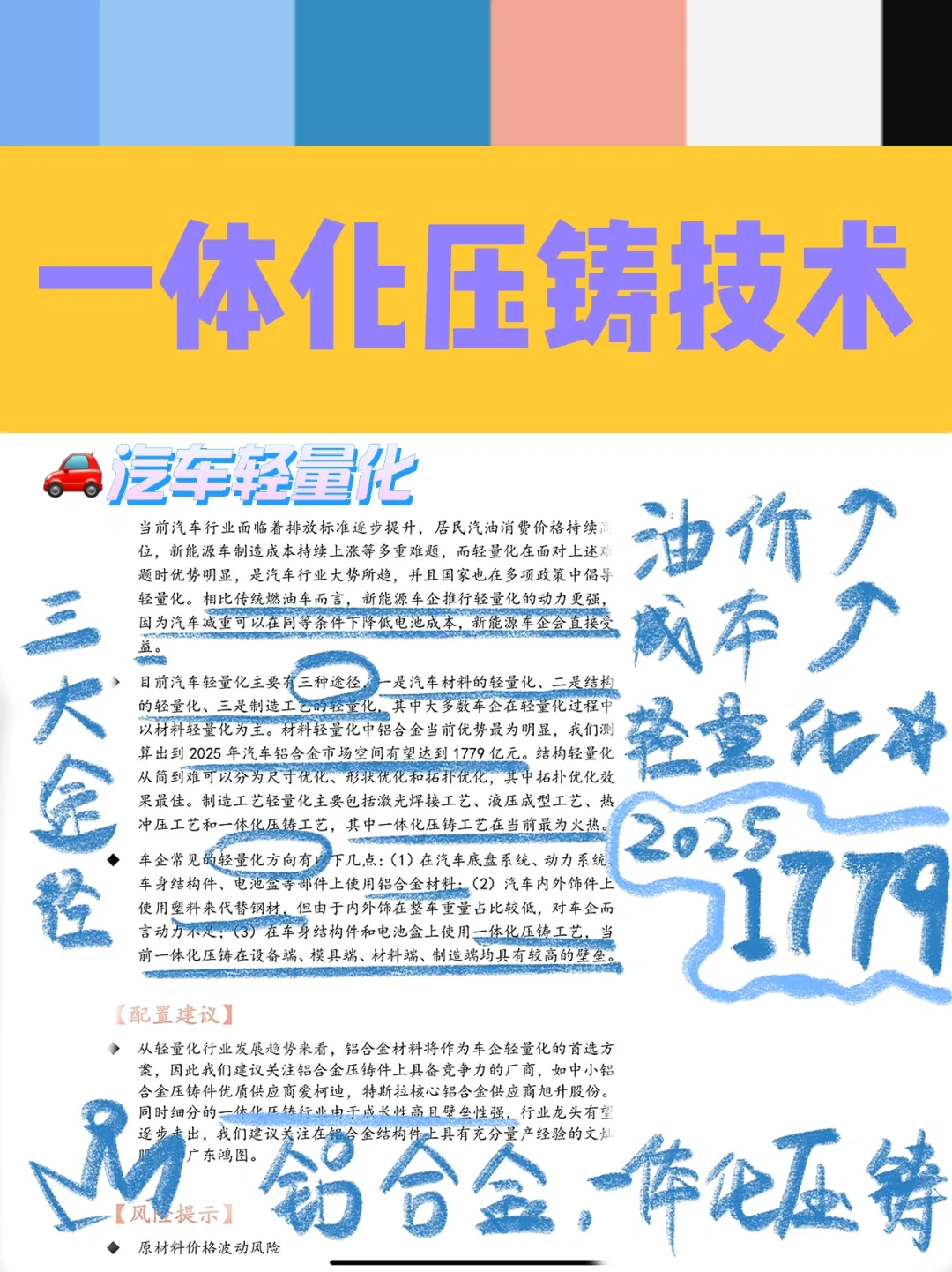 ?新能源车大趋势——轻量化,一体化压铸