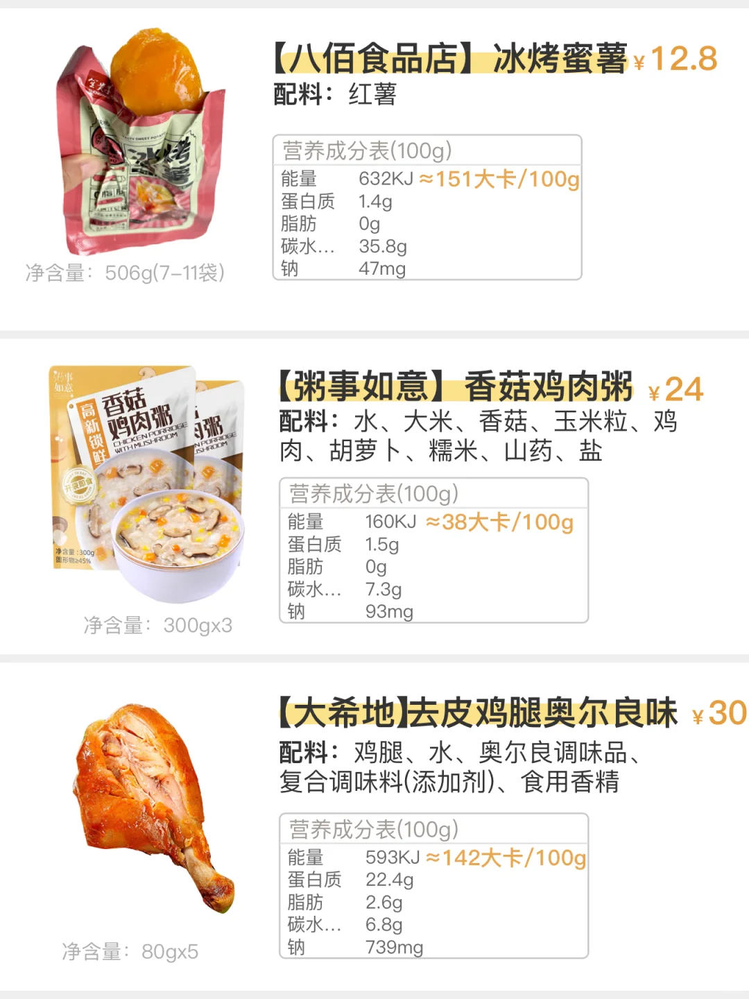 低卡速食，免煮即食，无蔗糖（119期）