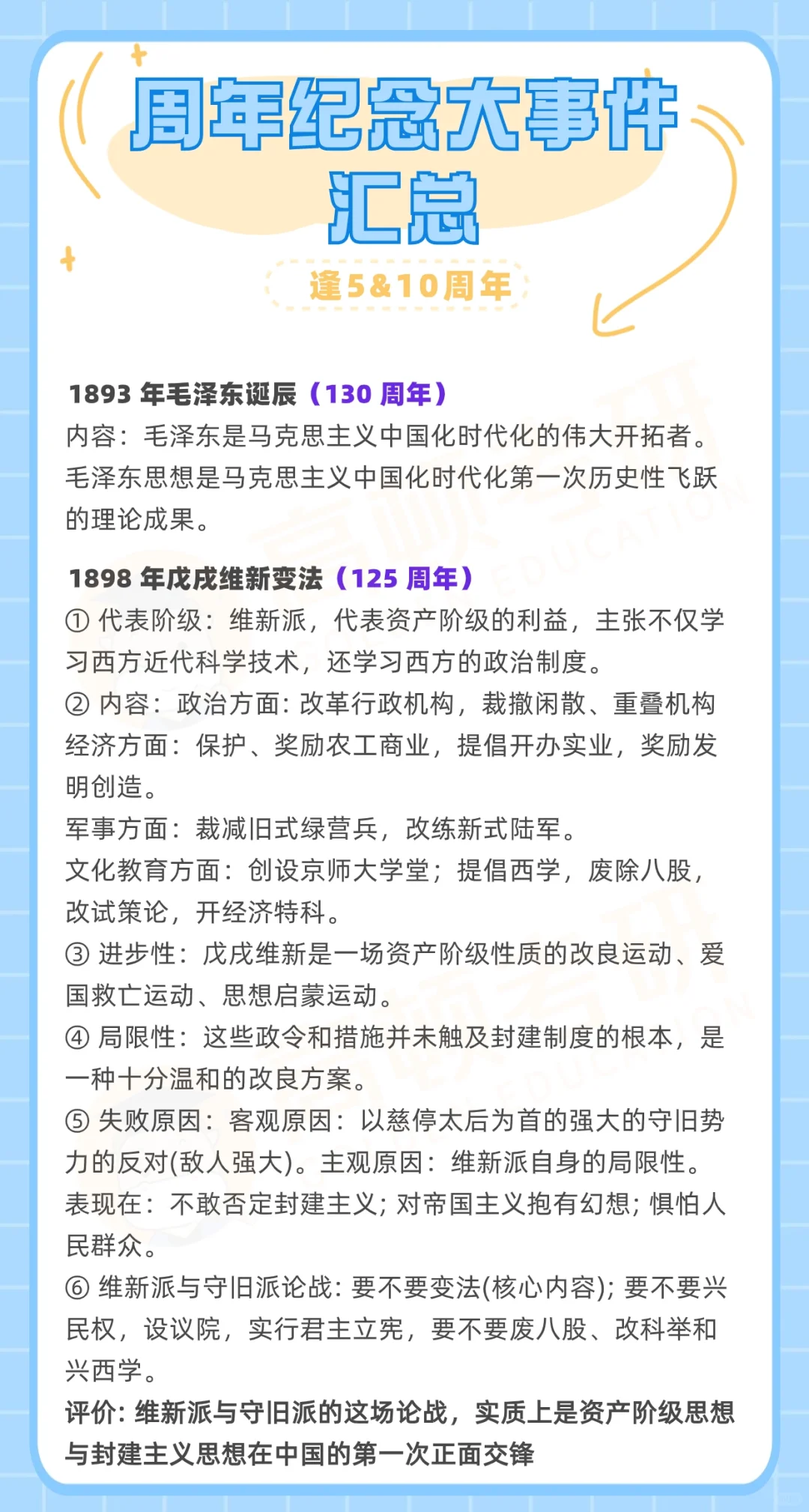 24考研-政治周年大事件汇总!