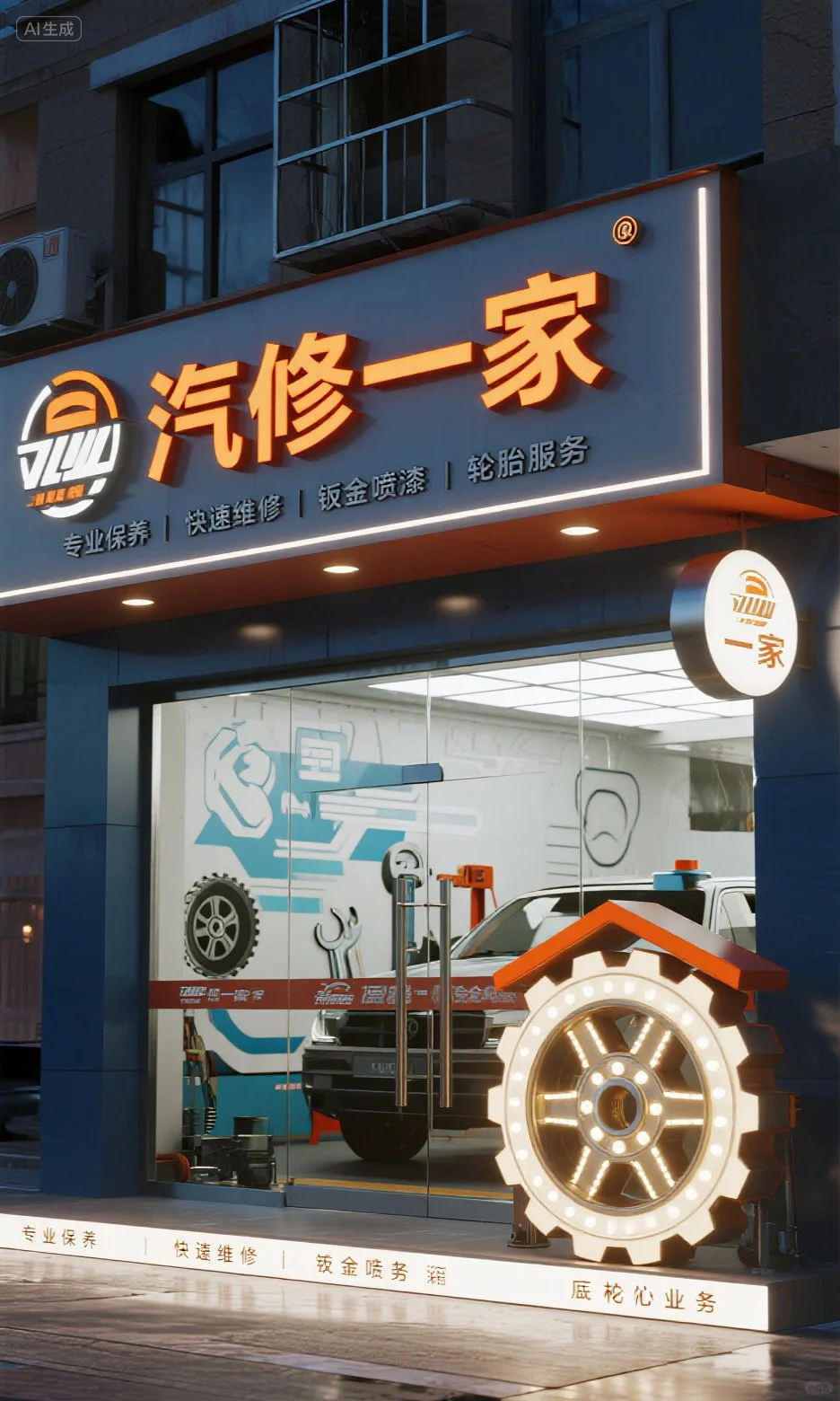 ?超吸睛汽修店门头,顾客看了都想进!