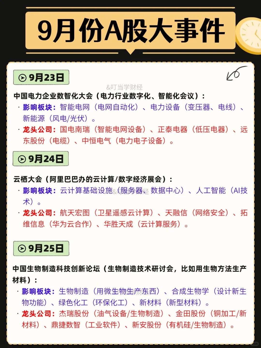 9月A股大事件梳理❗
