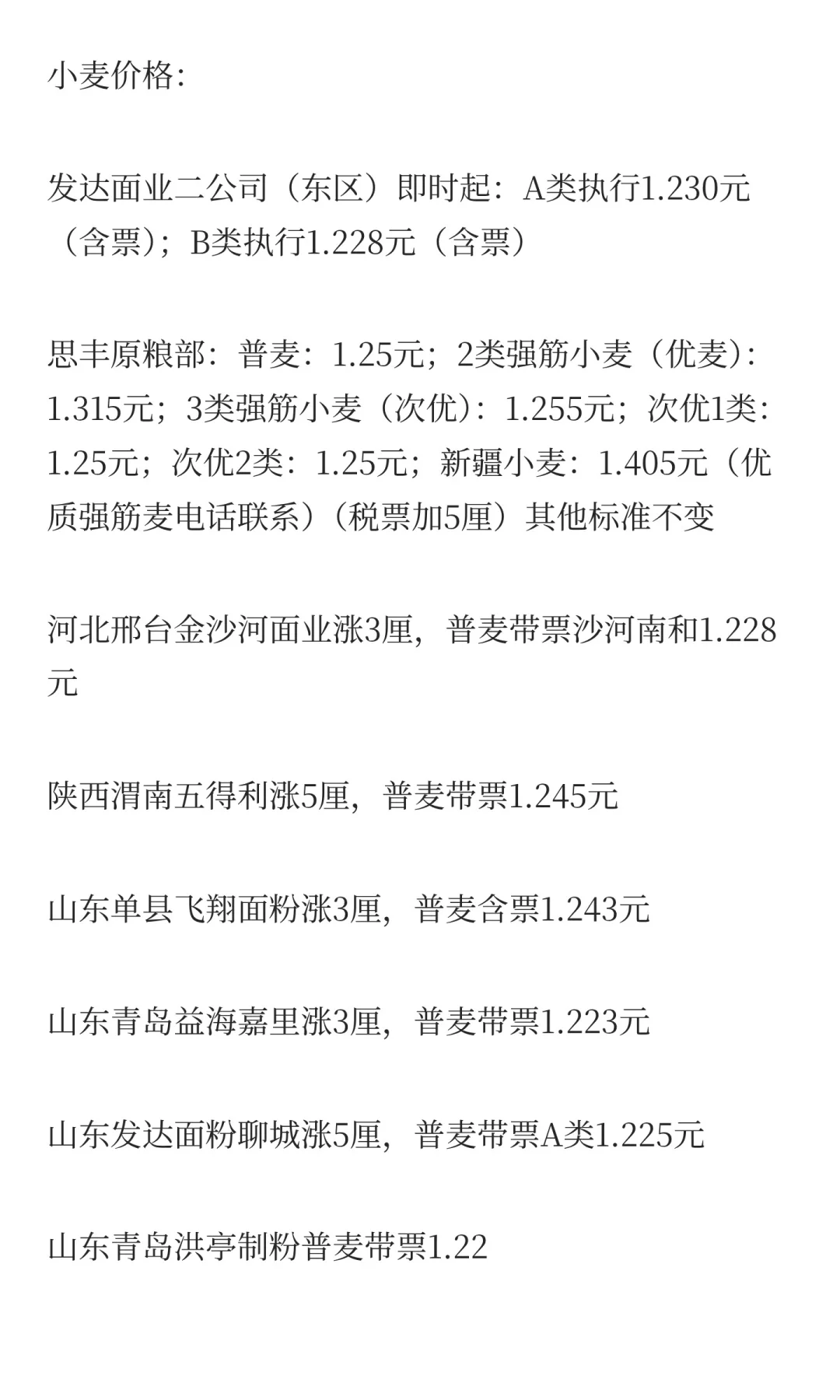 10月9日最新小麦玉米价格