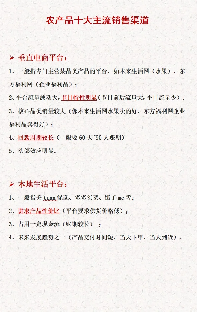 农产品十大主流销售渠道