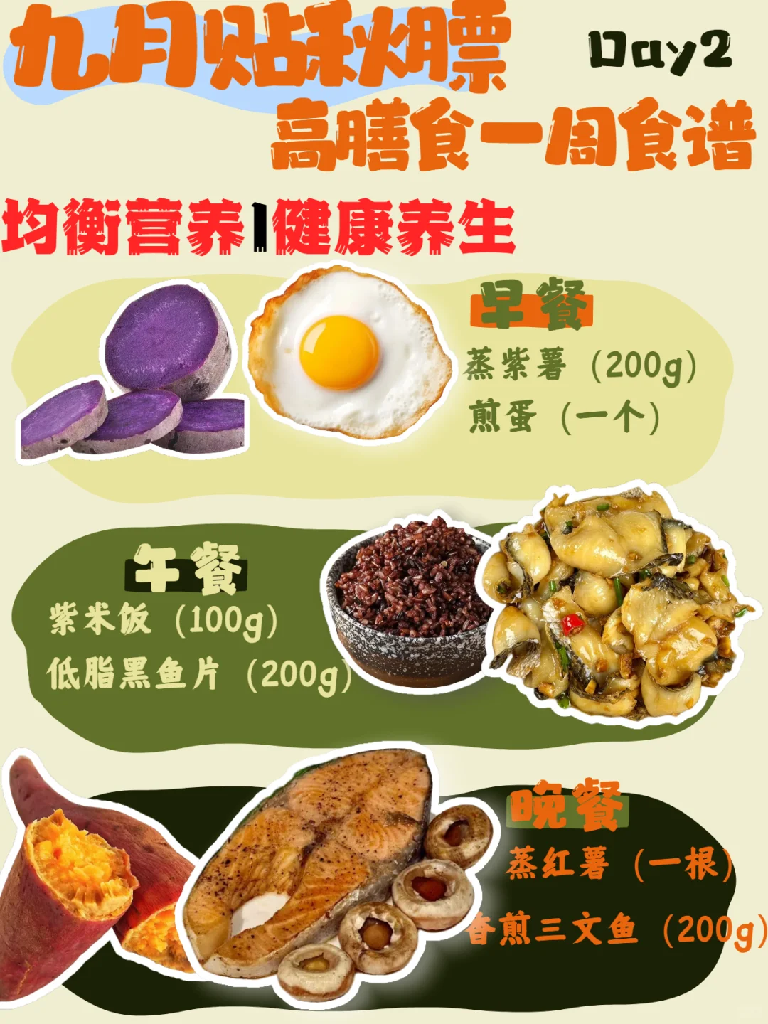 九月要贴秋膘啦！高膳食纤维一周食谱来啦！