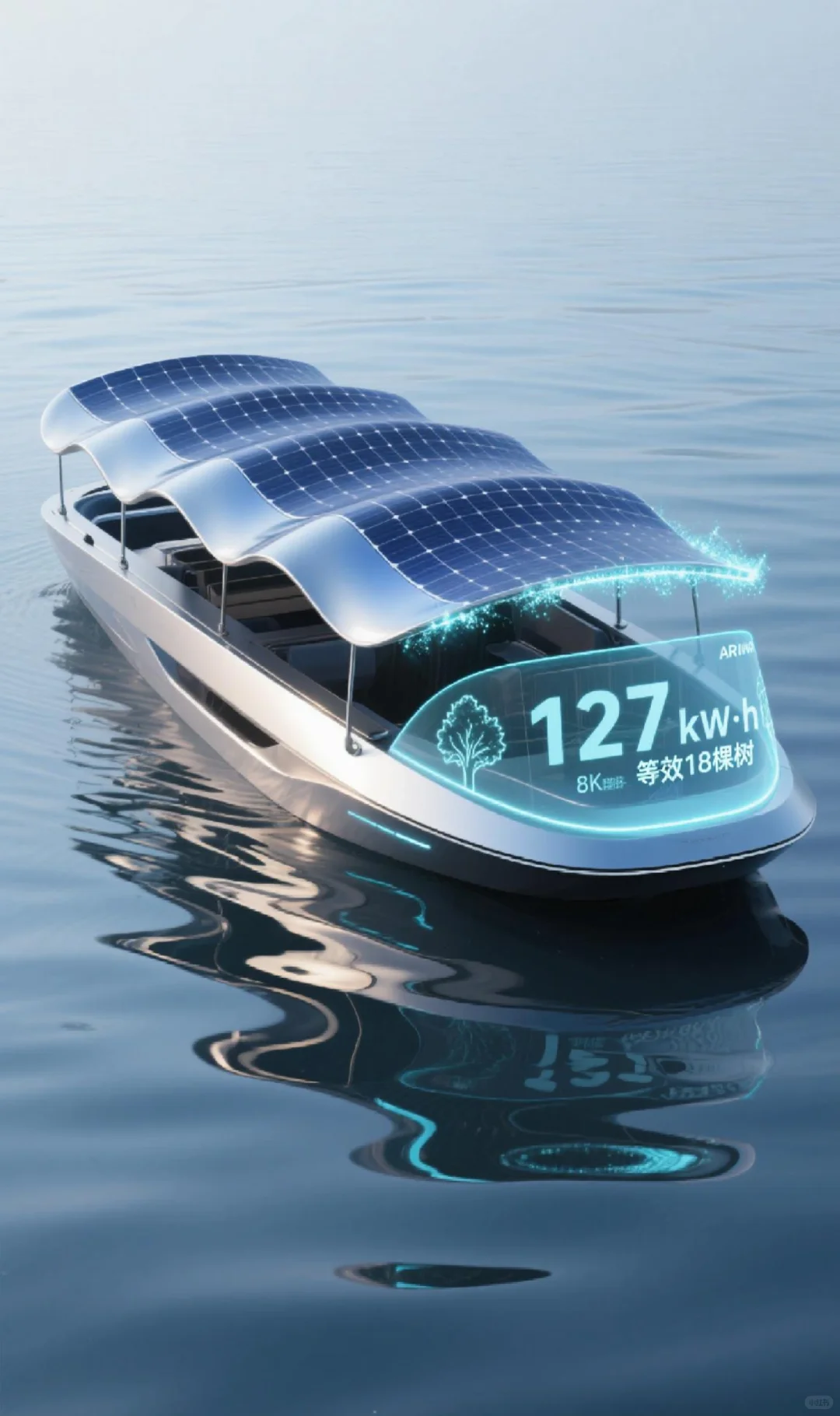 柔性曲面光伏+电动观光游船