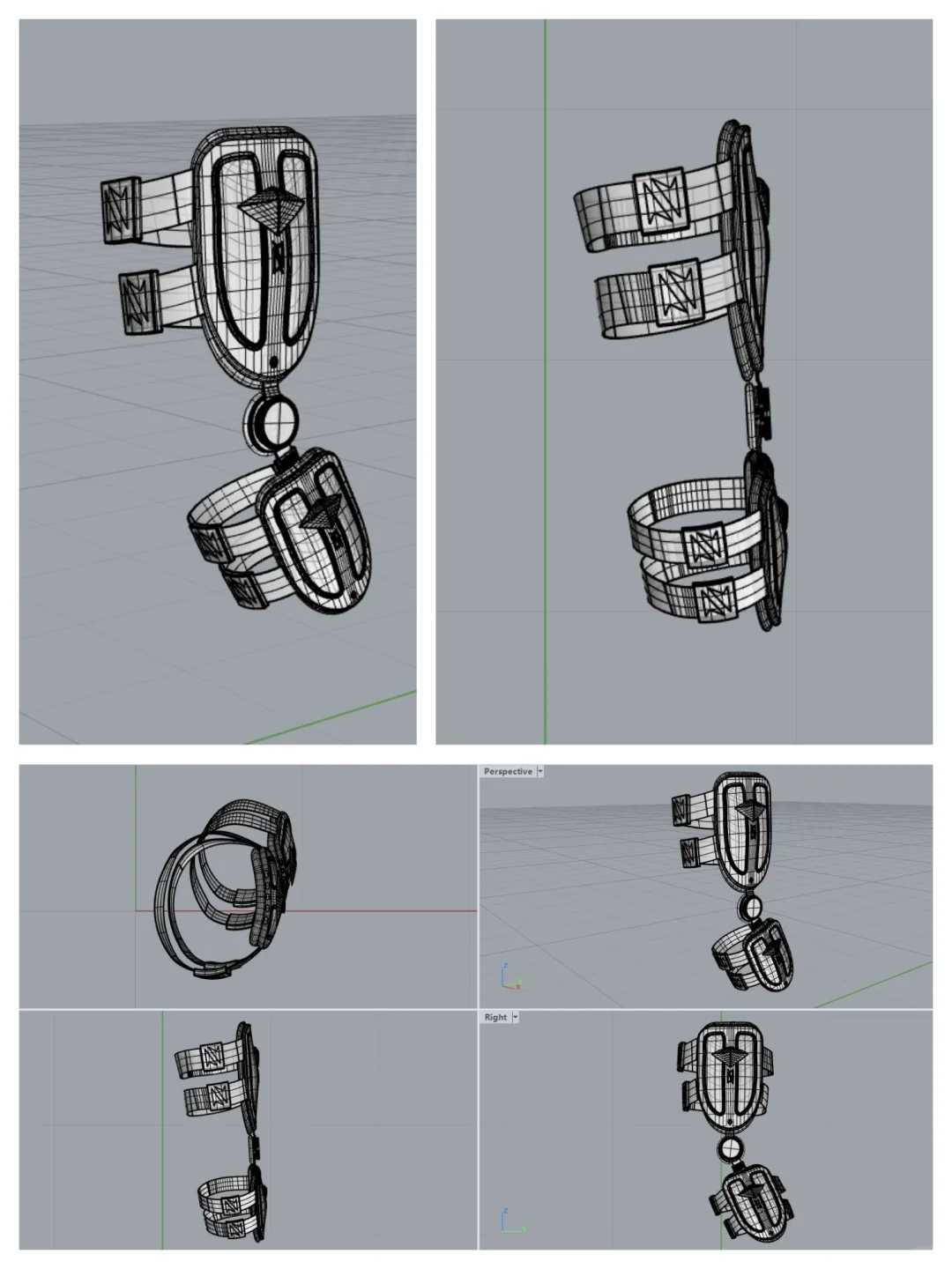 下肢矫正器设计医疗康复用品设计-犀牛建模