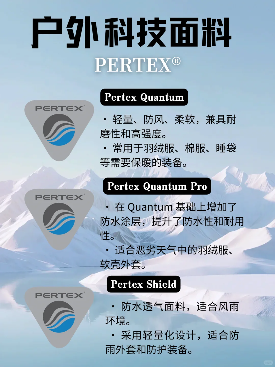 户外黑科技面料PERTEX 细分这么多？