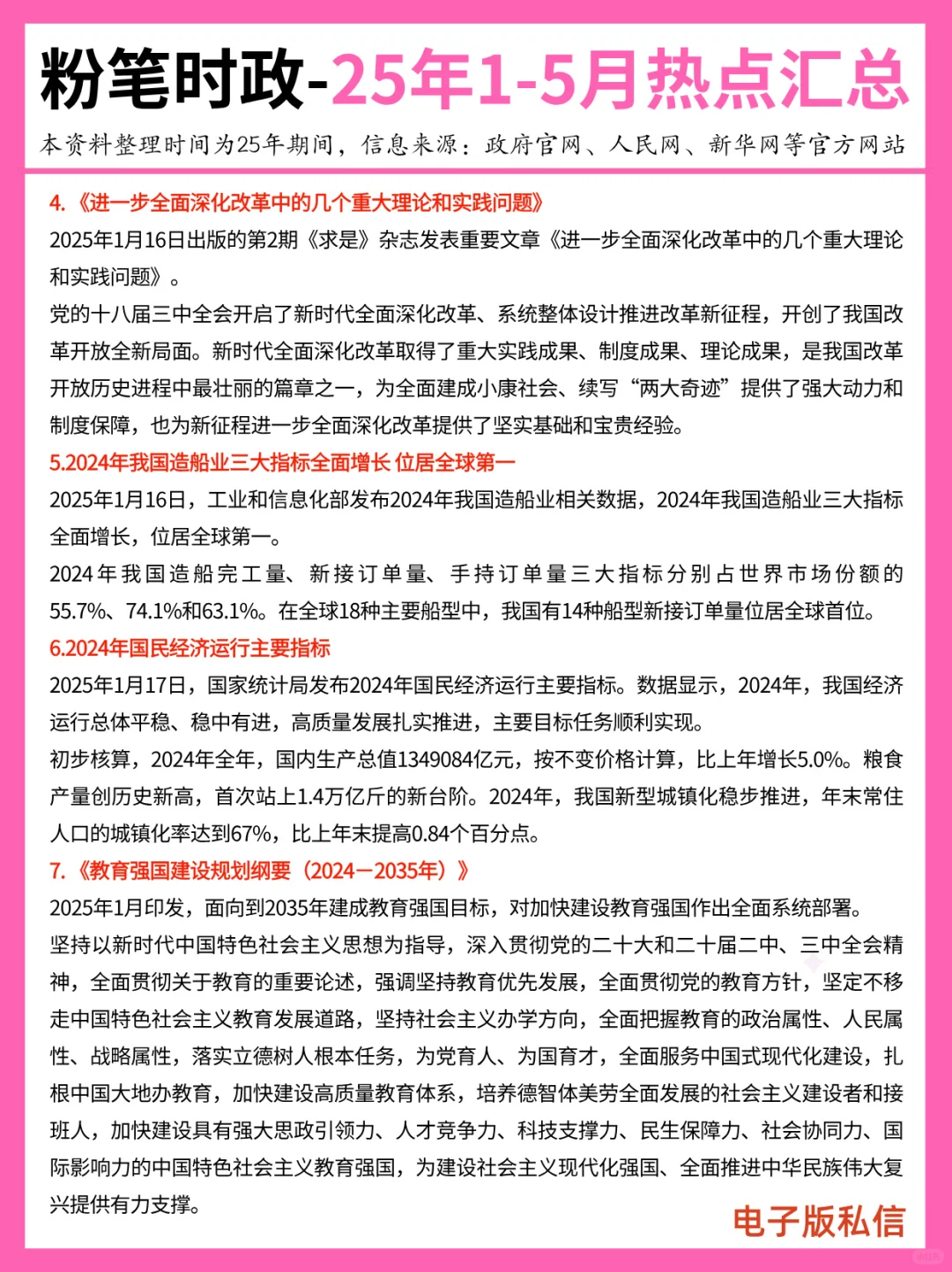 【2025年1-5月】重要时政热点汇总
