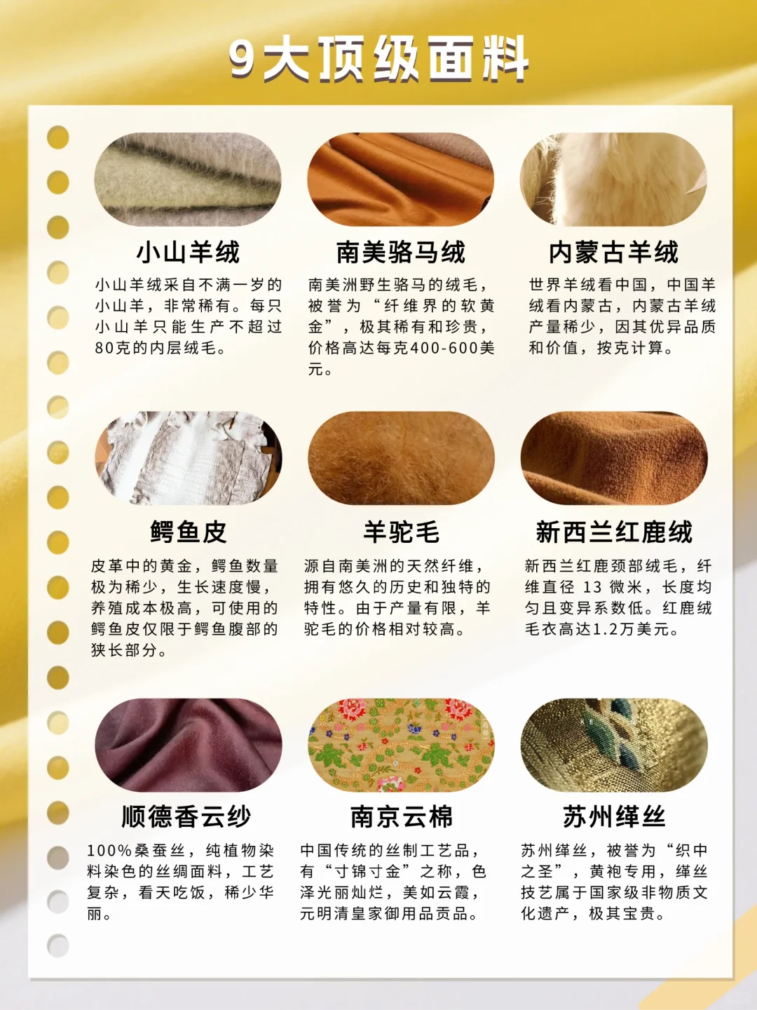 一定要知道的90个面料宝藏知识