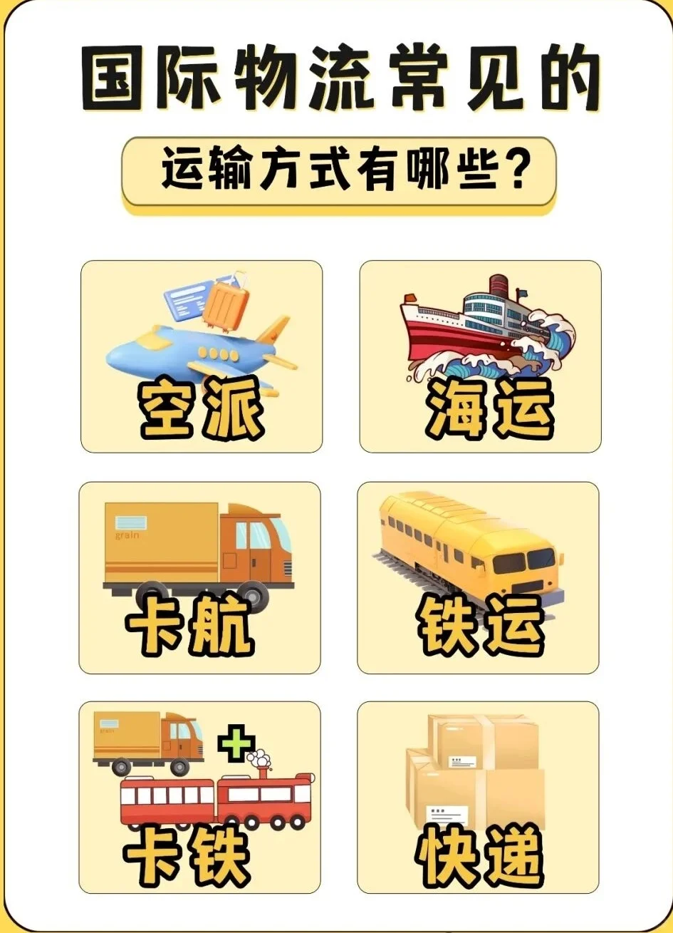 ?国际物流常见的6️⃣种运输方式❗❗