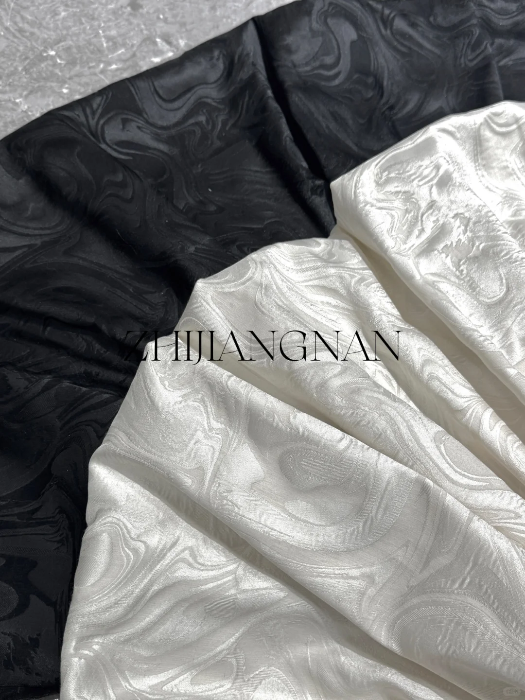 绝美珠光面料?春夏新品立体海浪提花