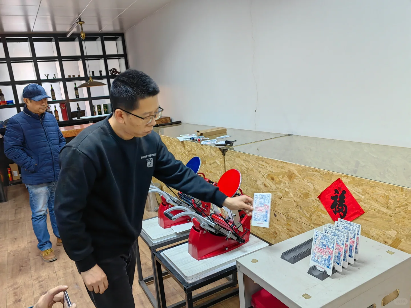 实物拍摄手动凸版印刷机