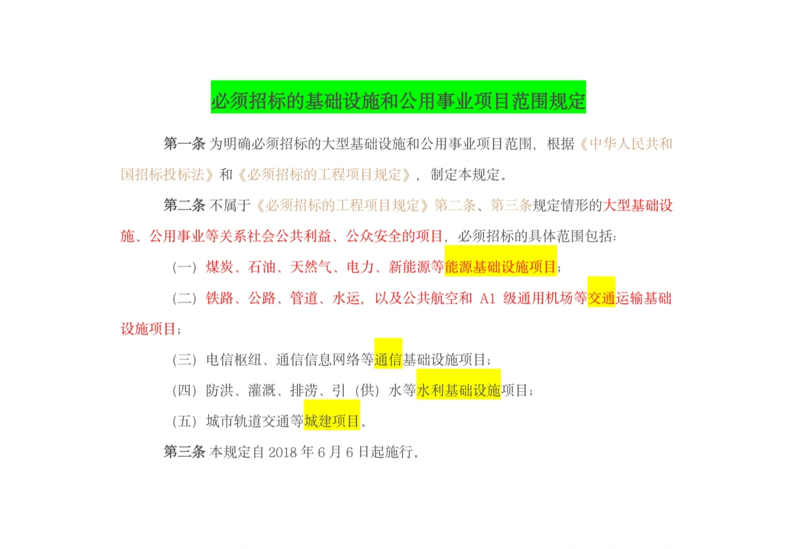 必须招投标的规定