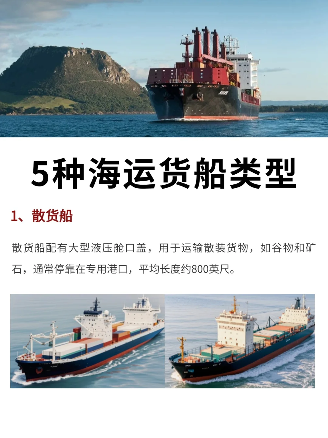国际物流｜5种常见的海运货船类型