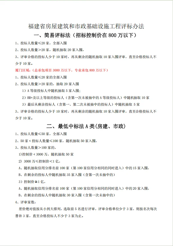福建投标报价｜福建评标办法解析