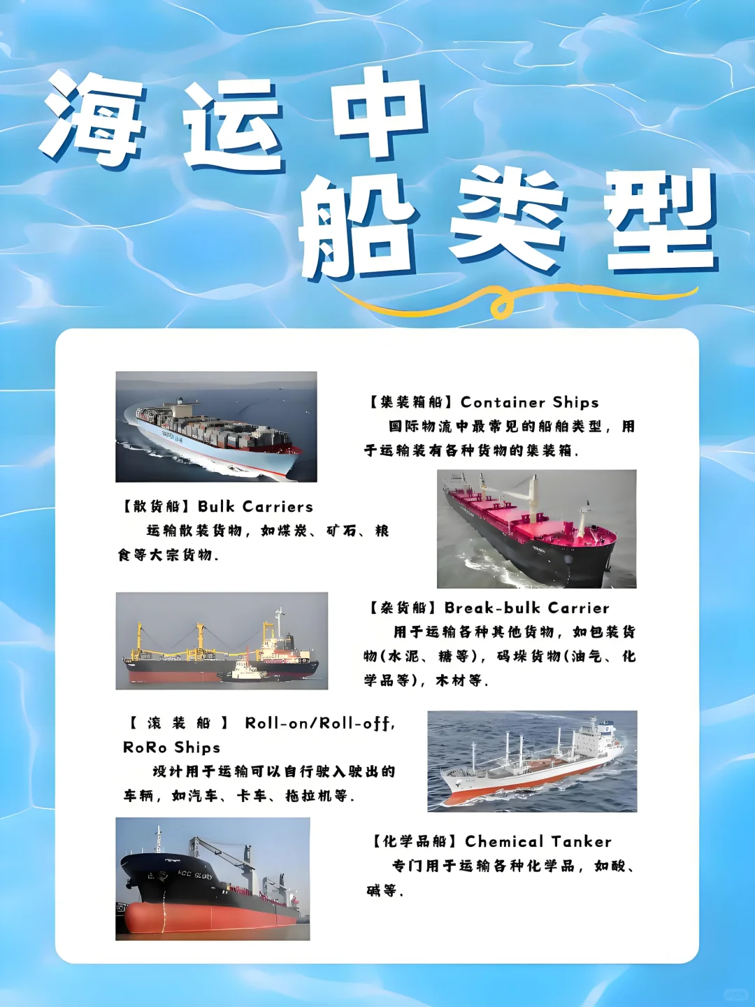 海运知识|海运常见的船类型!