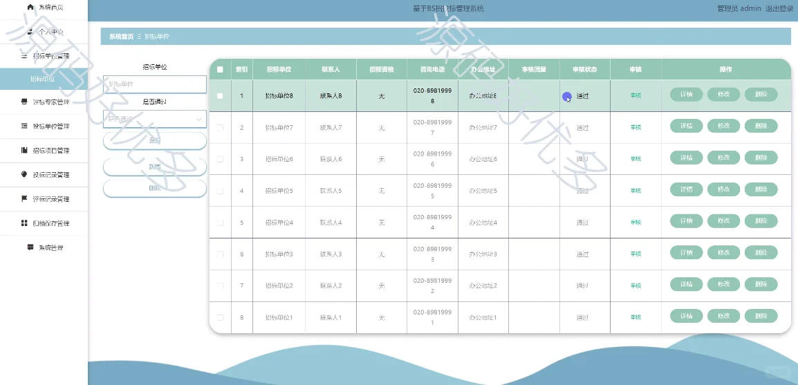 基于Java 招投标管理系统