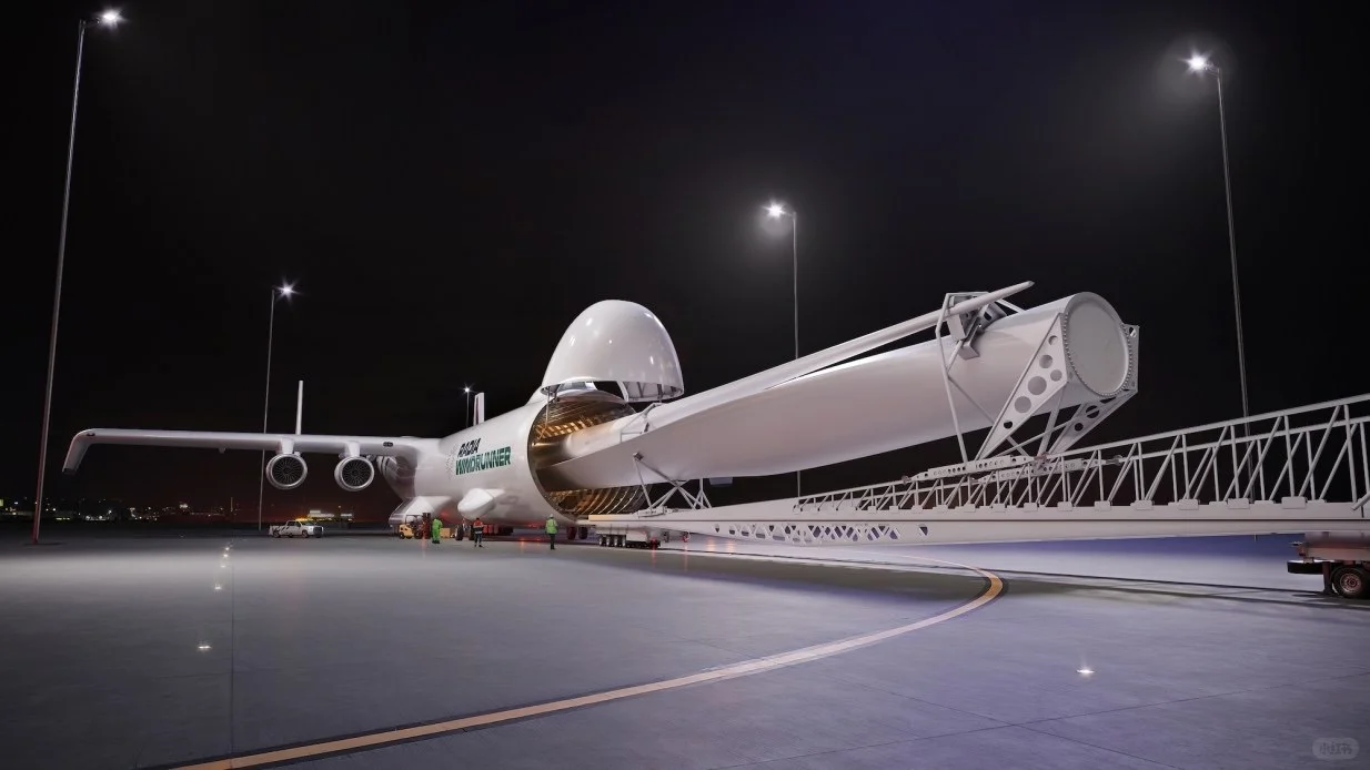 全球最大飞机将运风机叶片与战机?