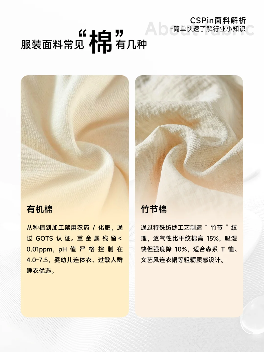 纯棉有多少种?服装人都不全了解