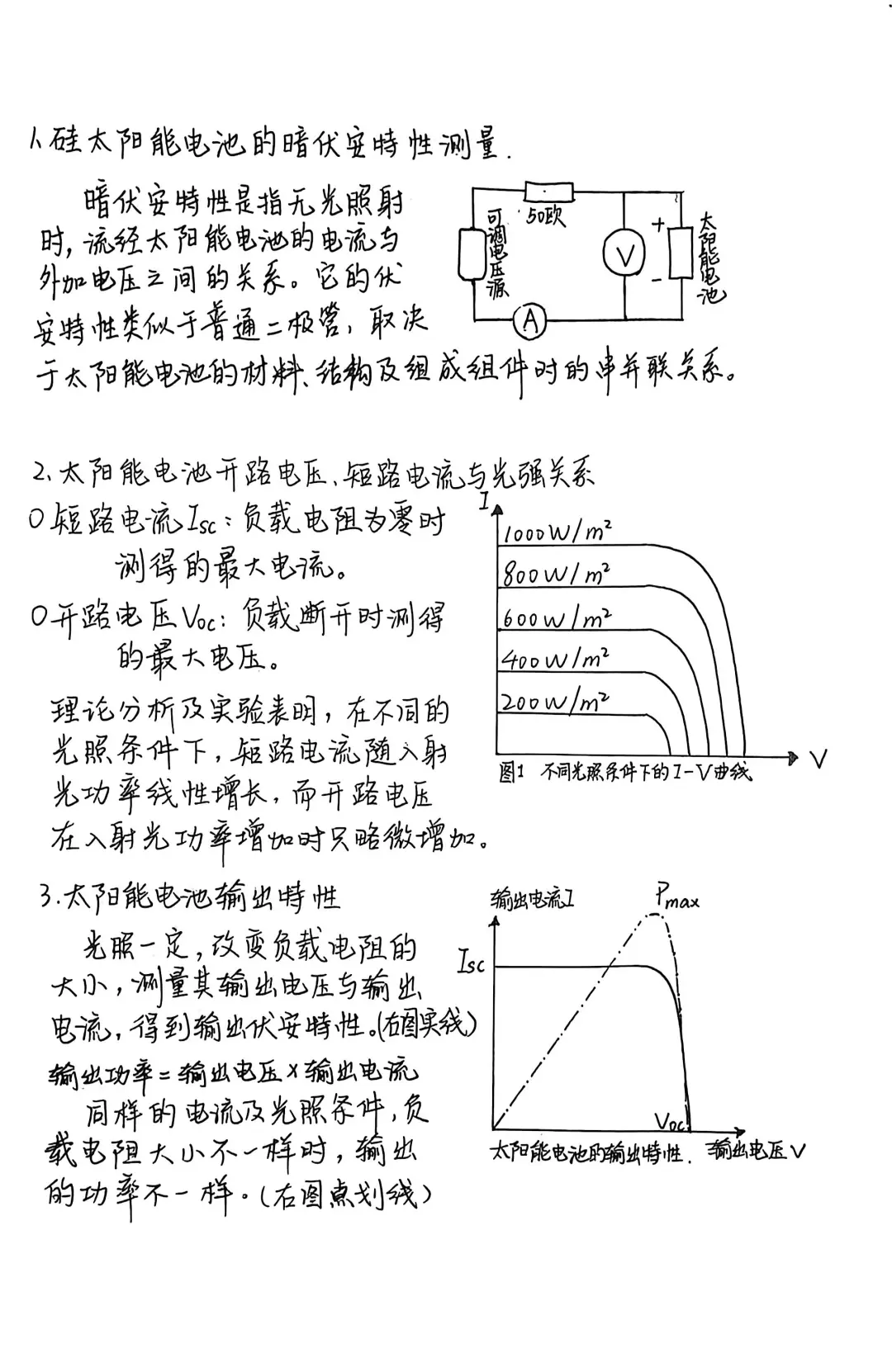 大学物理实验之太阳能电池特性测试