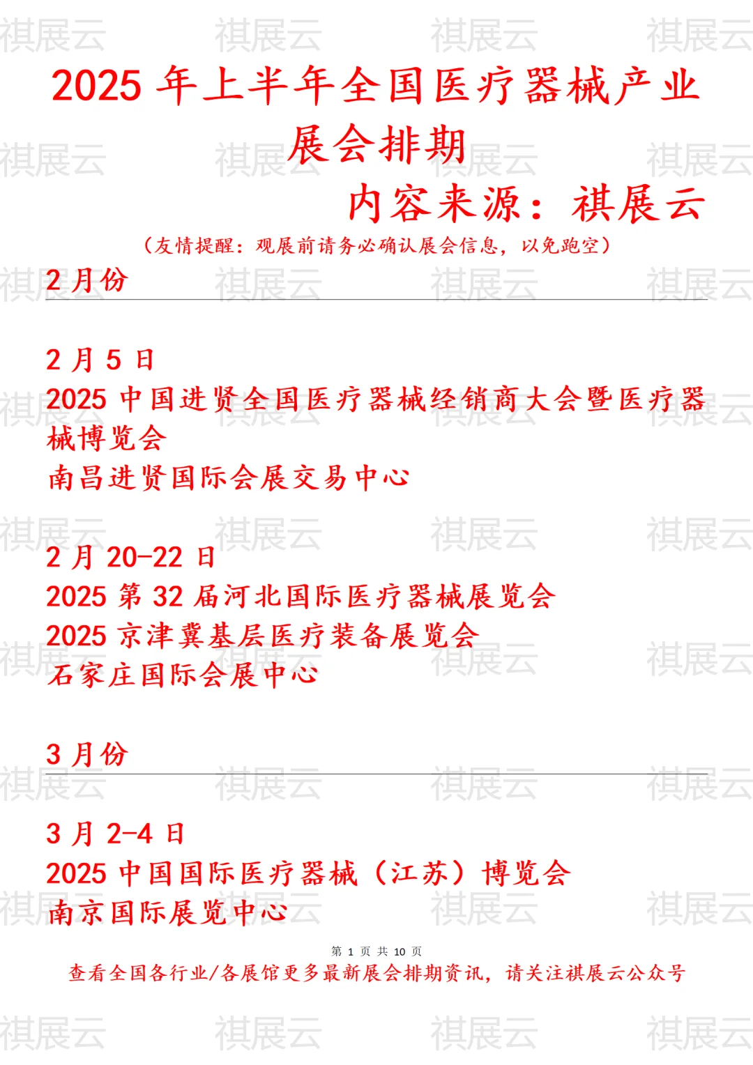 2025年上半年全国医疗器械产业展会排期