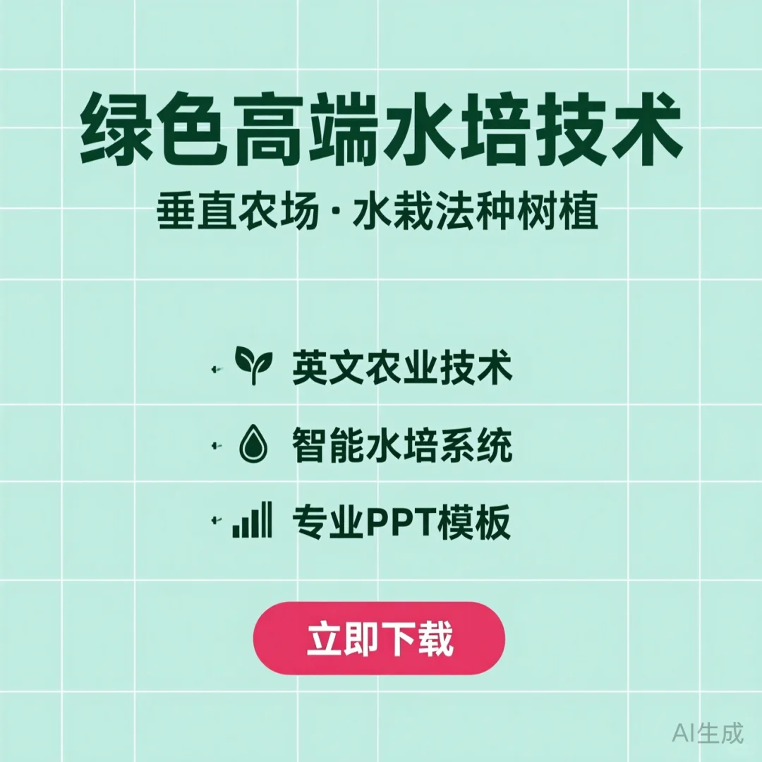 绿色高端农业水培技术|垂直农场水栽法PPT