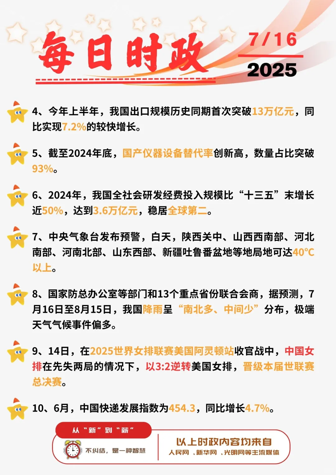 ?每日时政打卡 | 2025年7月16日
