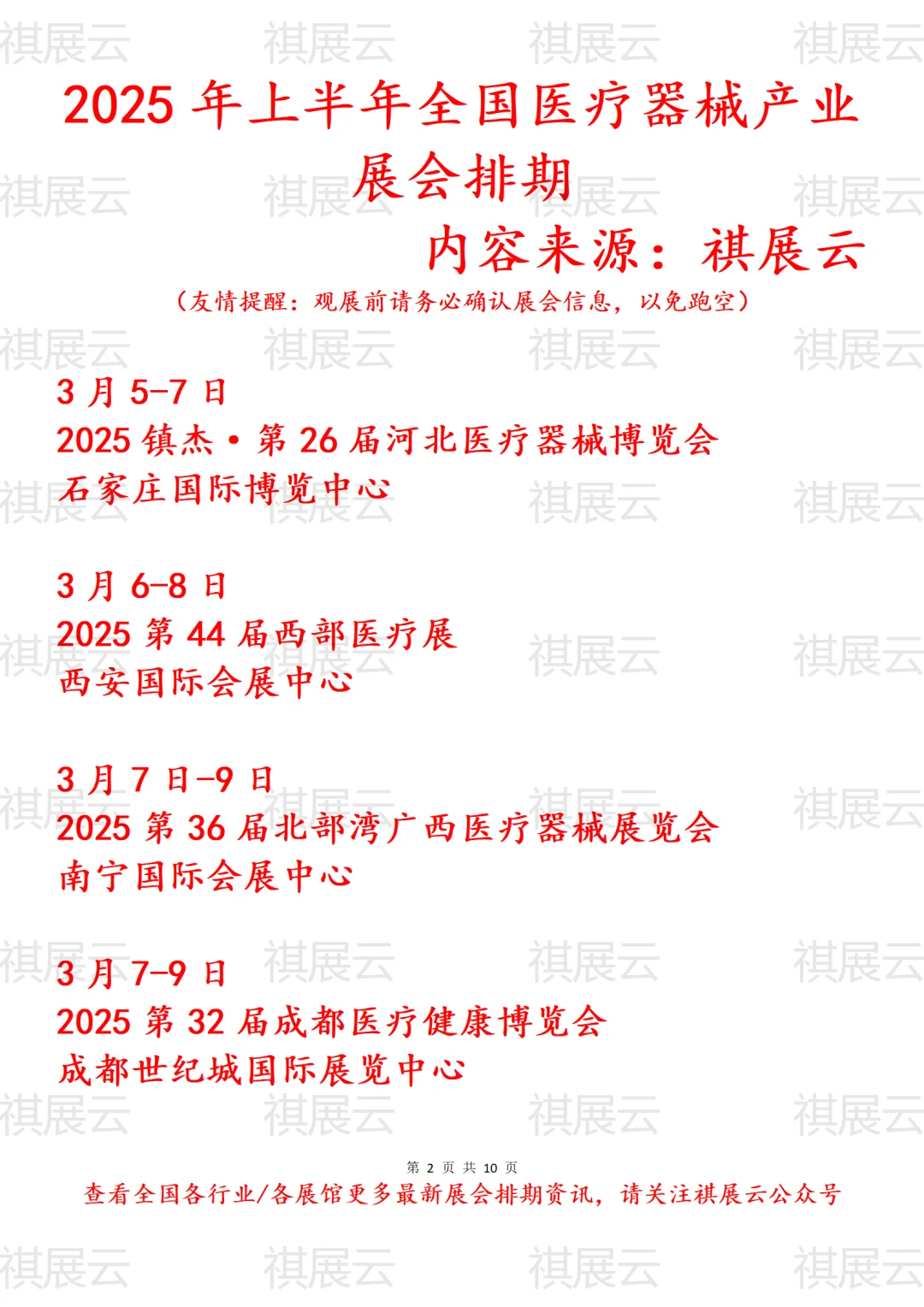 2025年上半年全国医疗器械产业展会排期