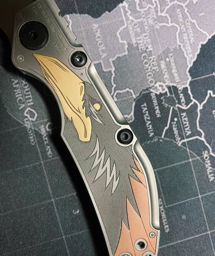 刀柄私人定制图案雕刻加工改装DIY镶嵌