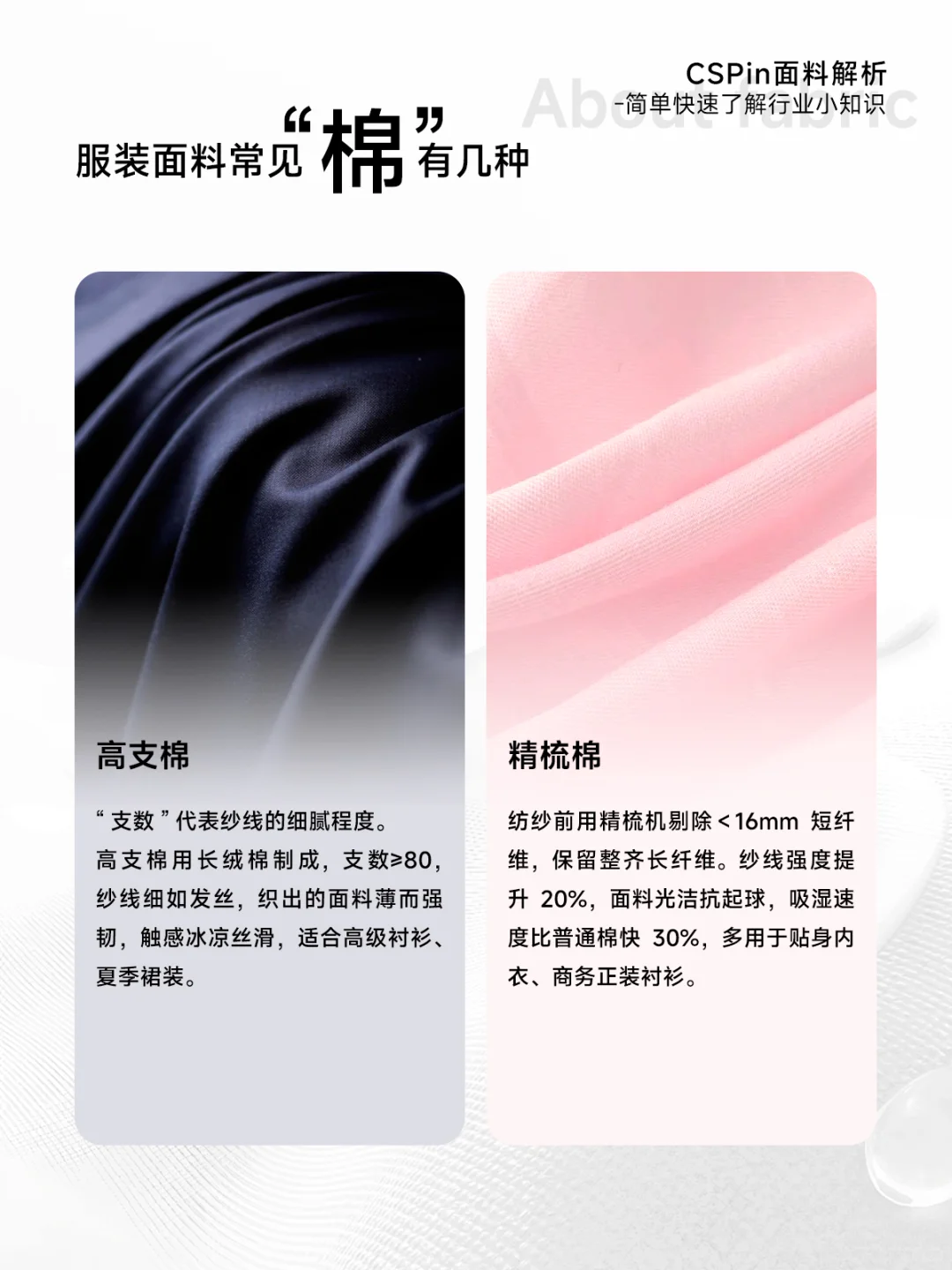 纯棉有多少种?服装人都不全了解