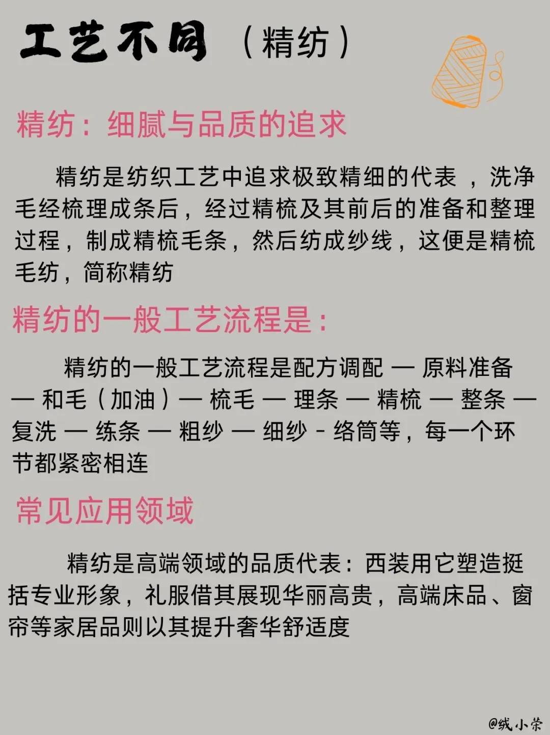 一文看懂粗纺/精纺/半精纺 纱线工艺大揭秘