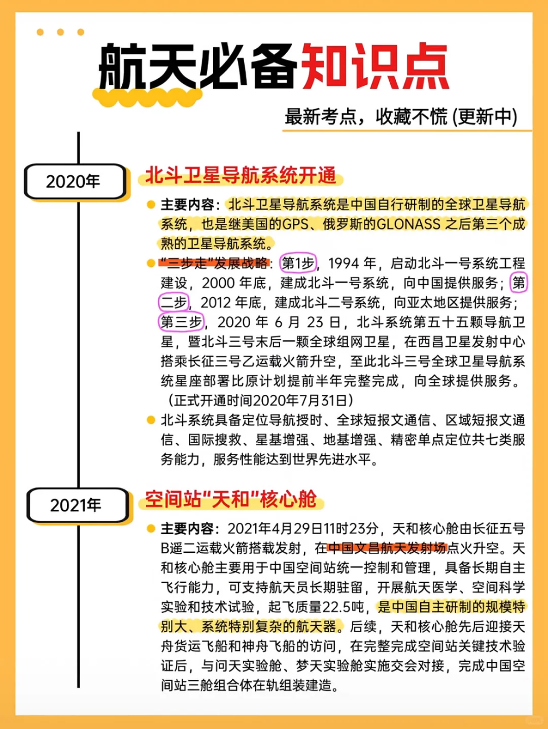 公考航天科技知识点汇总！