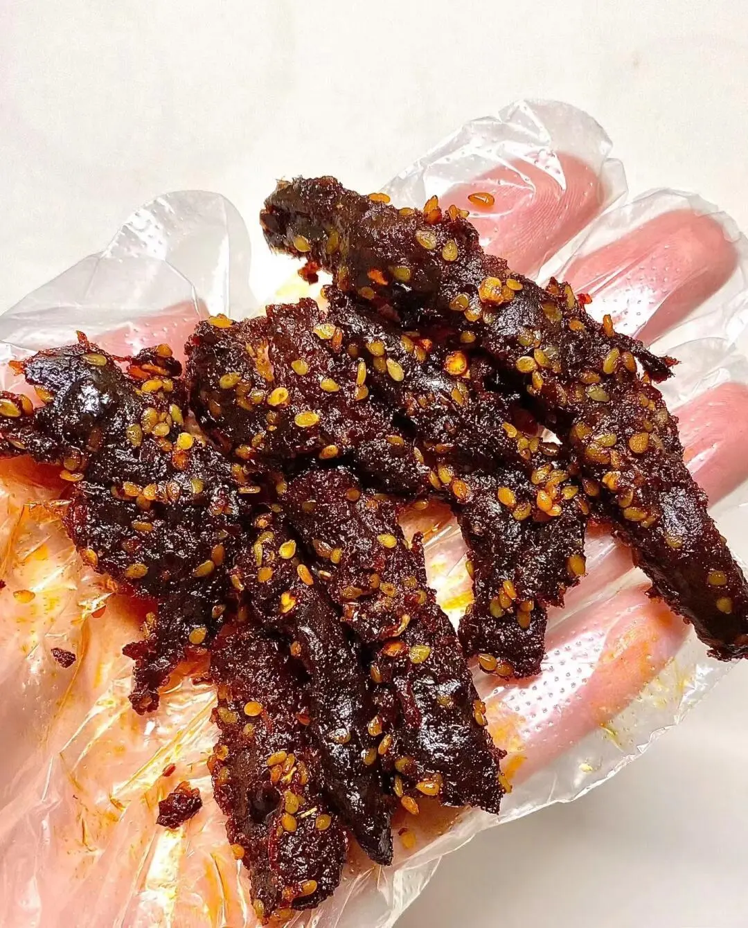 麻辣牛肉干一定要吃这种多多芝麻的