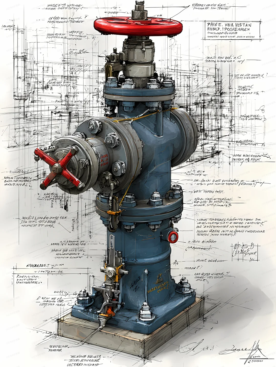工业闸阀绘画|提示词分享