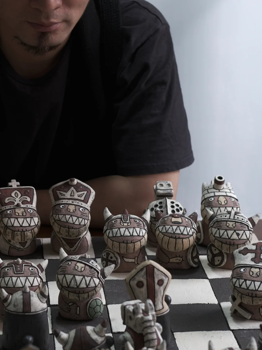 自己动手做了一副国际象棋♟️熊vs狮子