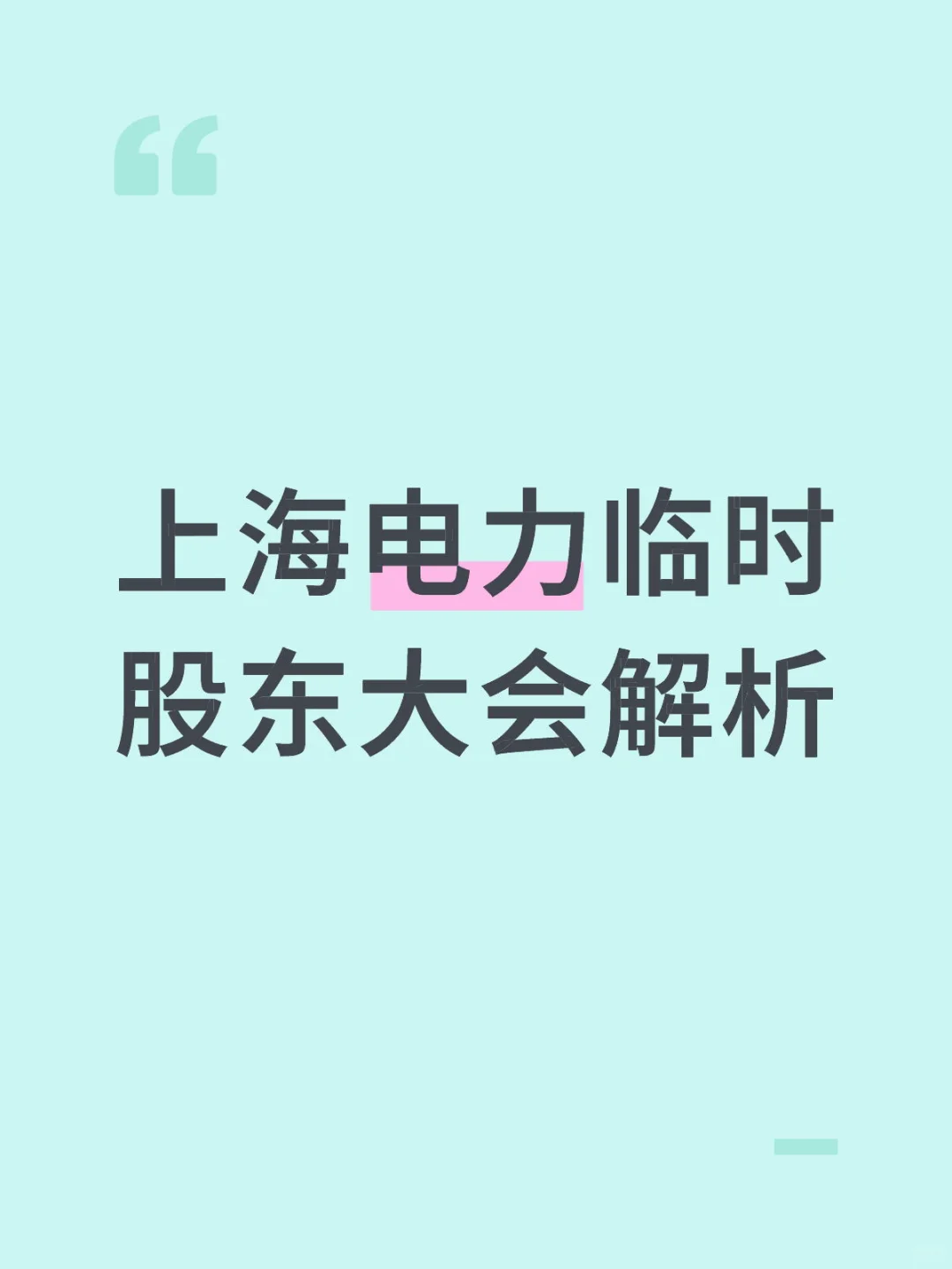 上海电力临时股东大会解析