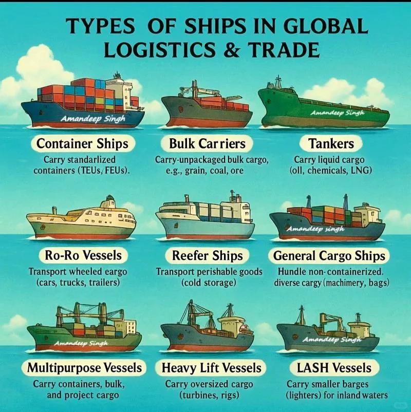 ? 全球航运常见的9种船型,你知道几种?