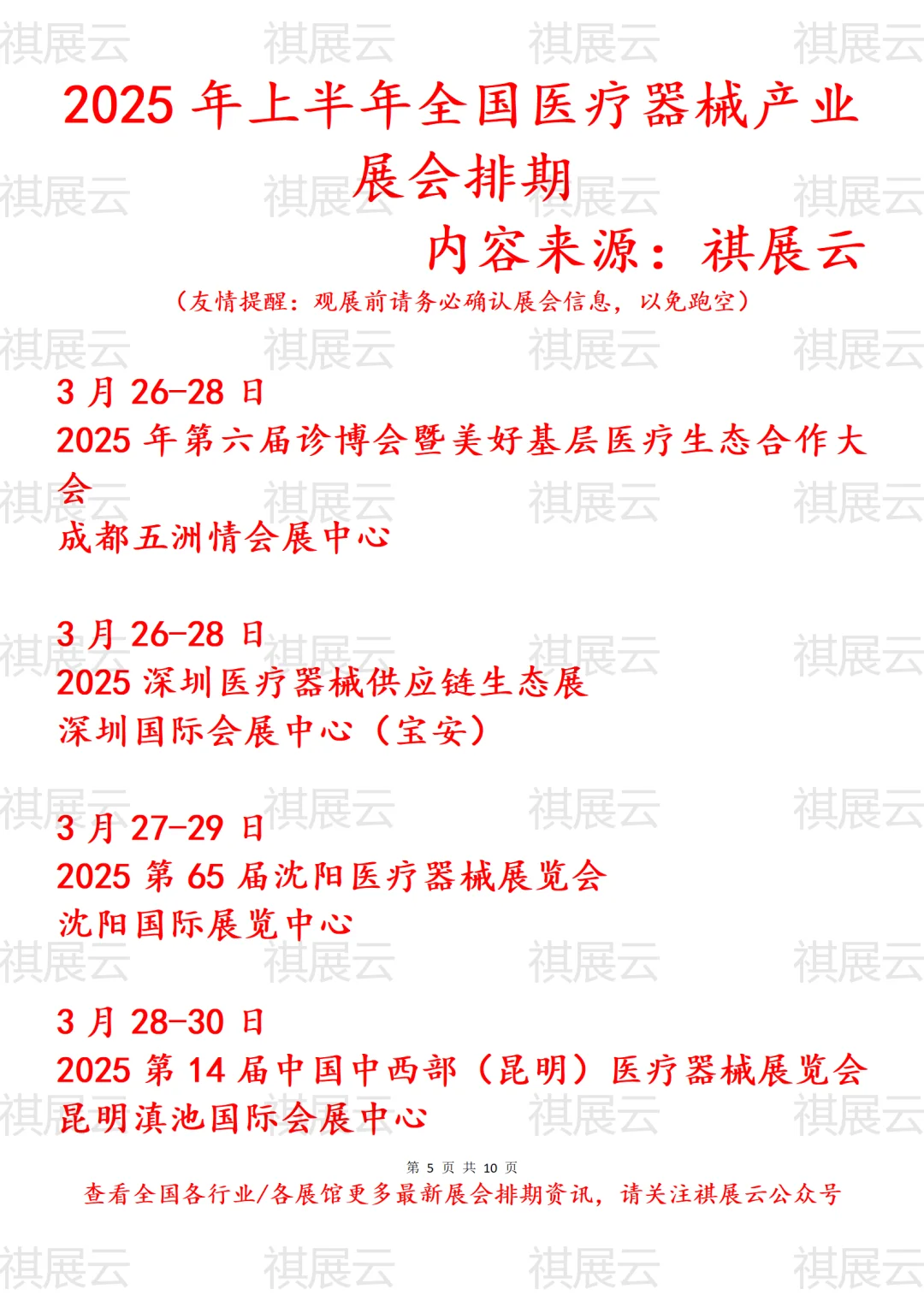 2025年上半年全国医疗器械产业展会排期
